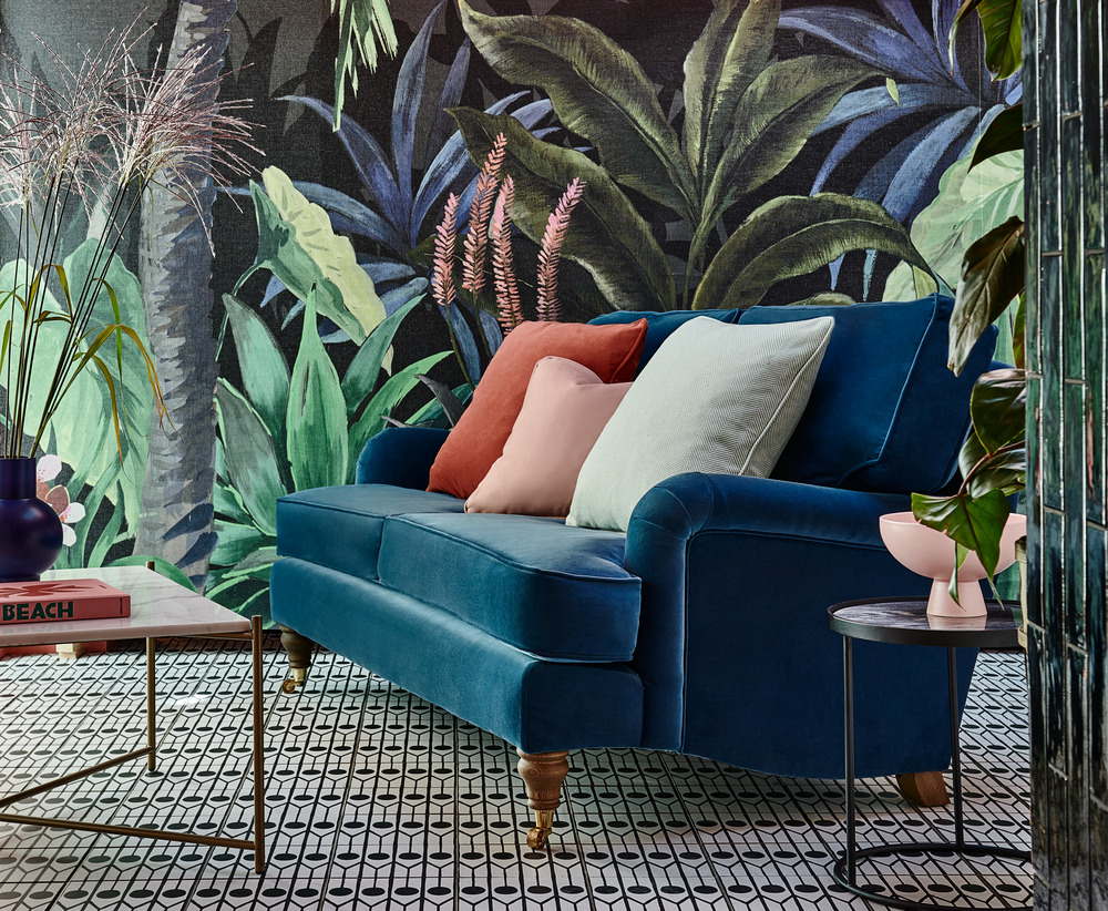 How to Style a Blue Sofa